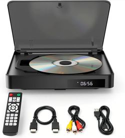Mini DVD Player for TV, HDMI, AV, USB and TF Card, Black
Small all-region DVD player with 1080p upscaling,