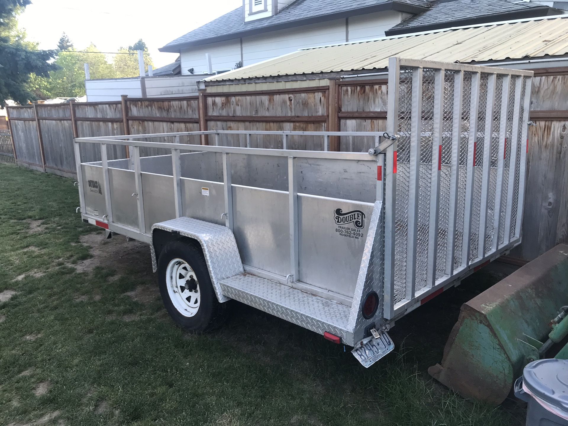 Aluminum Utility trailer 12’ w/ ramp tail gate.