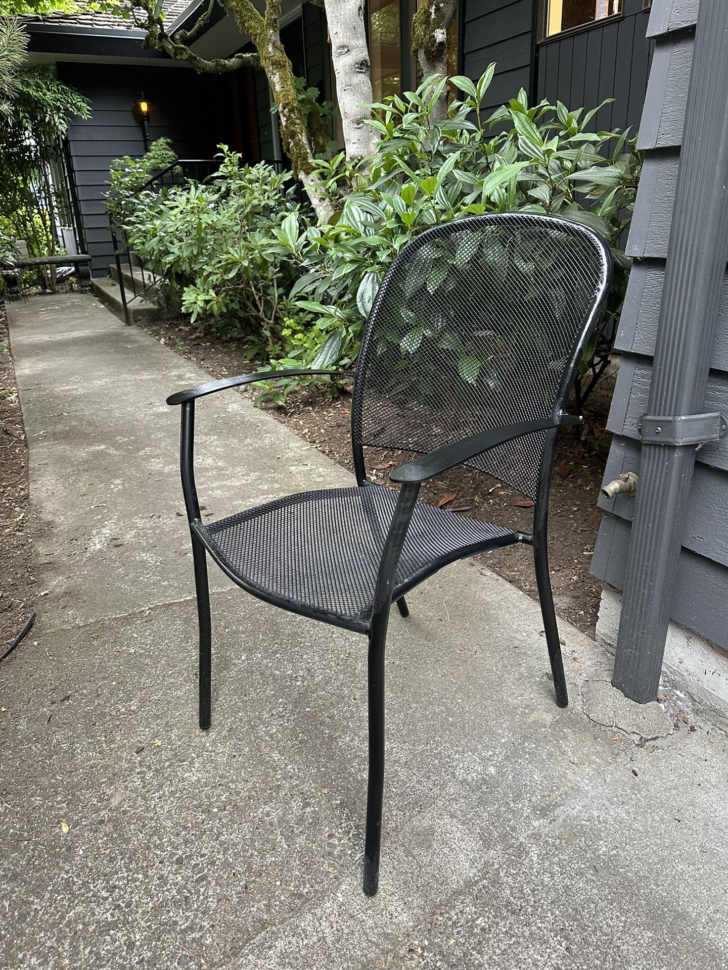 6 Black Metal Chairs