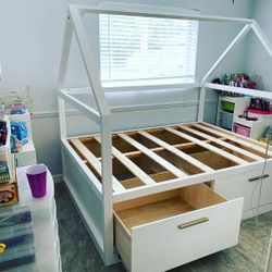 Full Size Bed W/ Storage 100% Wood