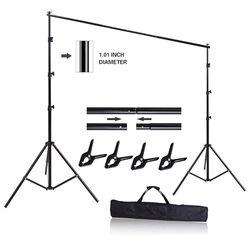 10ft x 8.5ft Adjustable Photography Backdrop Support System Photo Video Studio Muslin Background Stand Kit with Carry Bag
