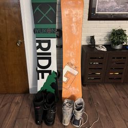 Two Ride Snowboards and Boots 