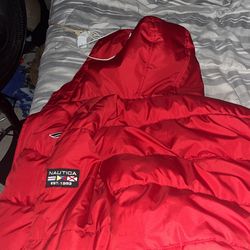 Red Nautica Puffer Jacket