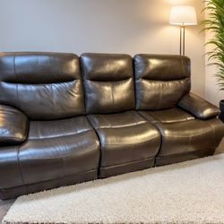 Ashley Leather Power Recliner Sofa Couch w/ USB