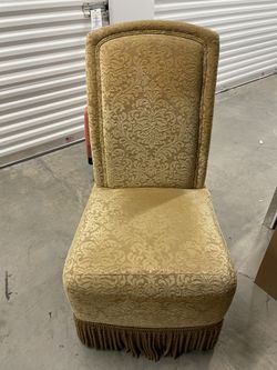 Damask  Velvet With Fringe Custom Chair 
