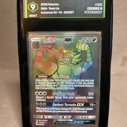 2019 POKEMON SUN & MOON TEAM UP #188 FULL ART/INCINEROAR GX SECRET - DEGREE 9