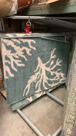 8’x10’ Bazaar ocean coral teal indoor area rug