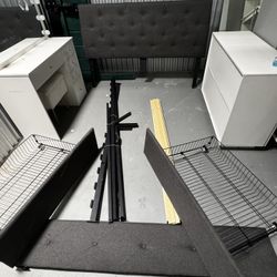 Queen Bed Frame with Storage Drawers
