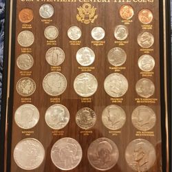 20th Century Coins In Frame
