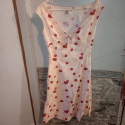 Cherry Print Sleeveless Summer Dress