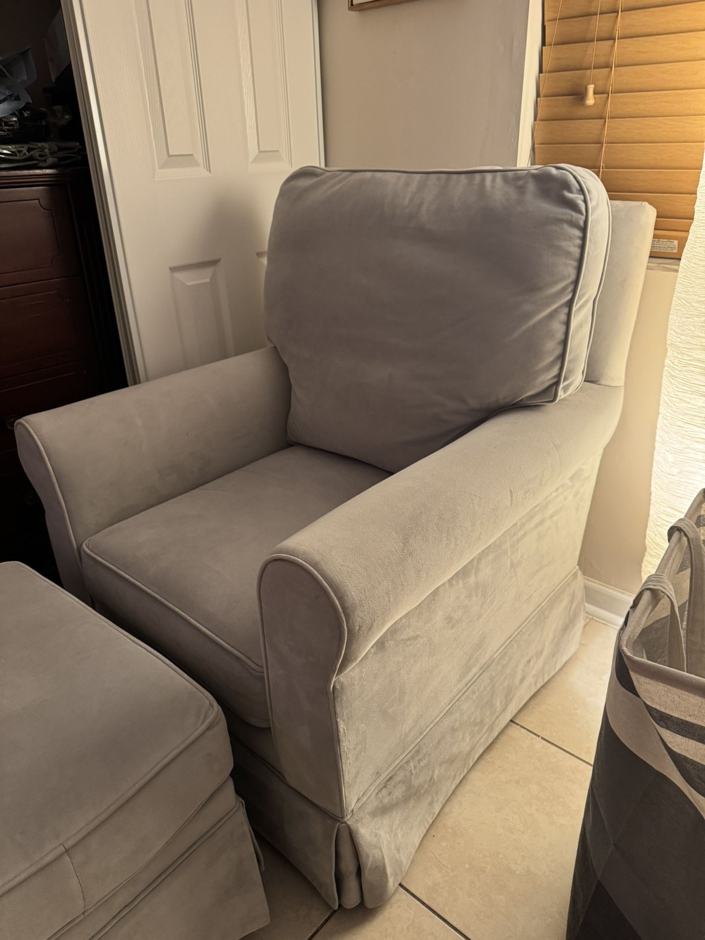 Grey Gliding Nursing Chair