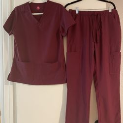 Burgundy Size Medium Medical Scrubs