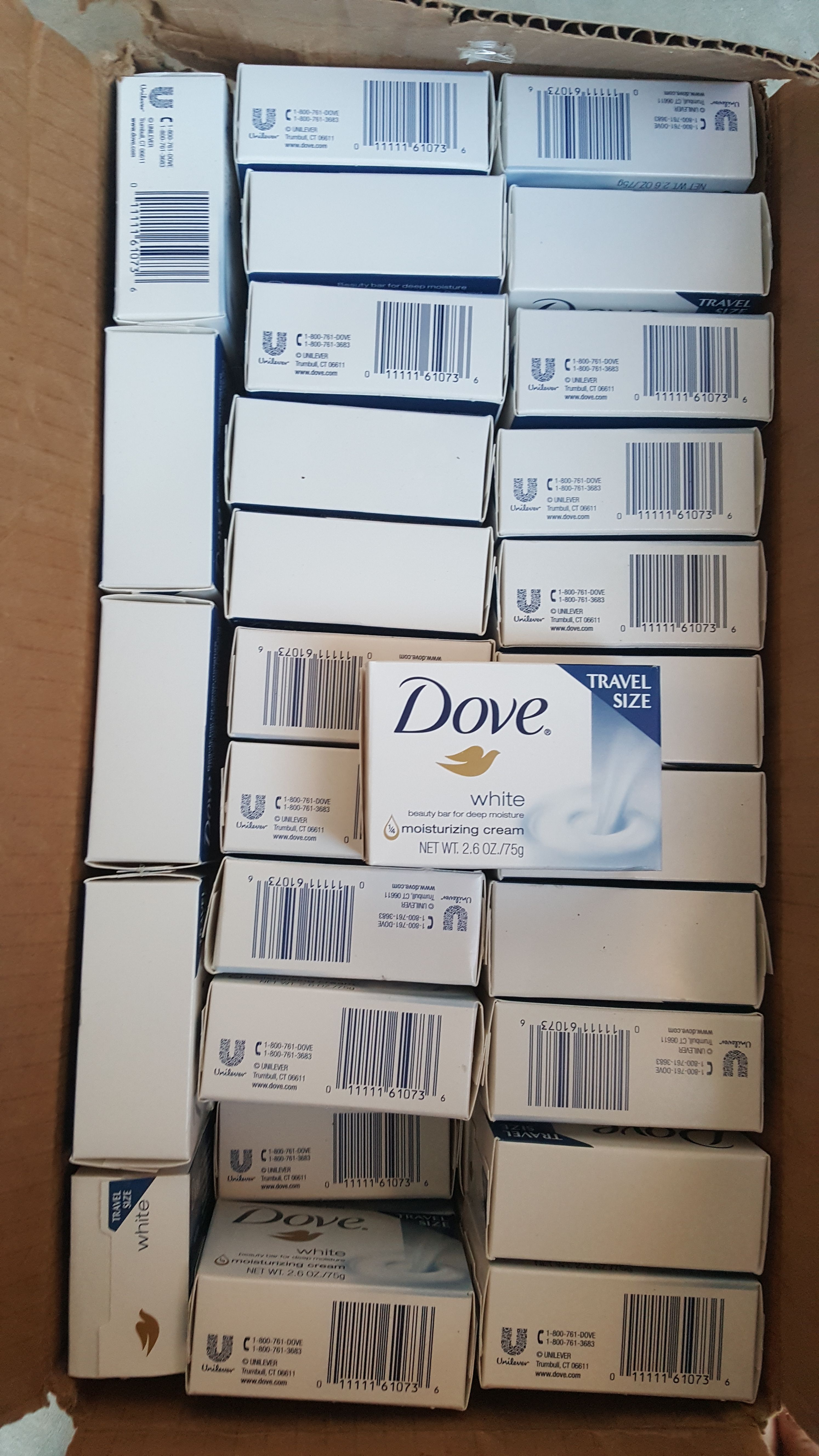 80 travel size Dove bar soap