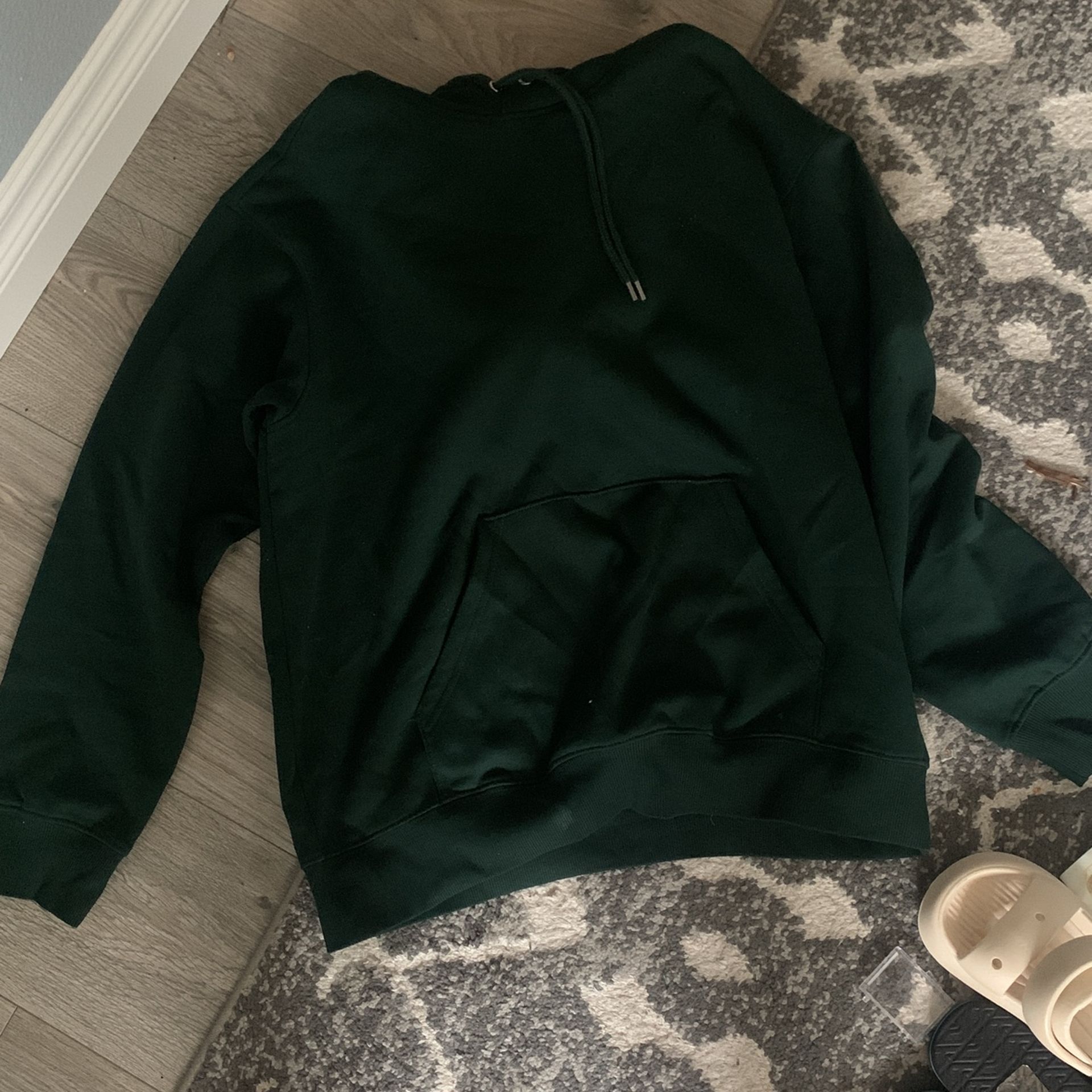 Green Lose Fit Hoodie Men.