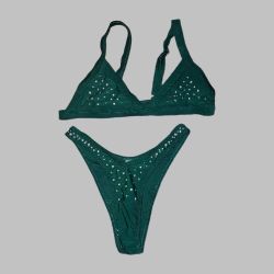 New! 2-piece Rhinestone Bikini Swimsuit Set 