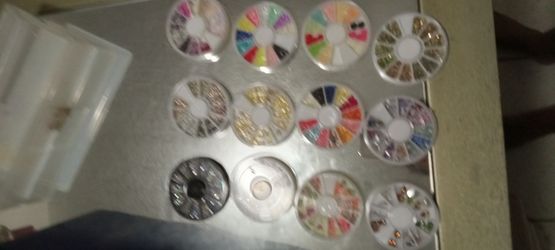 12 sets of Nail art crystals  charms