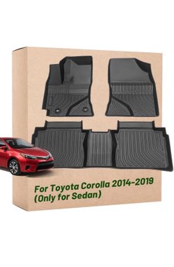 New Landrol Car Floor Mats Replacement for Toyota Corolla 2014-2019 (Only Sedan Model) Heavy Duty Liner Custom Fit All Weather Protection Carpets Cove