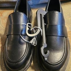 American eagle leather loafer brand new with tags size mens 8 all black leather