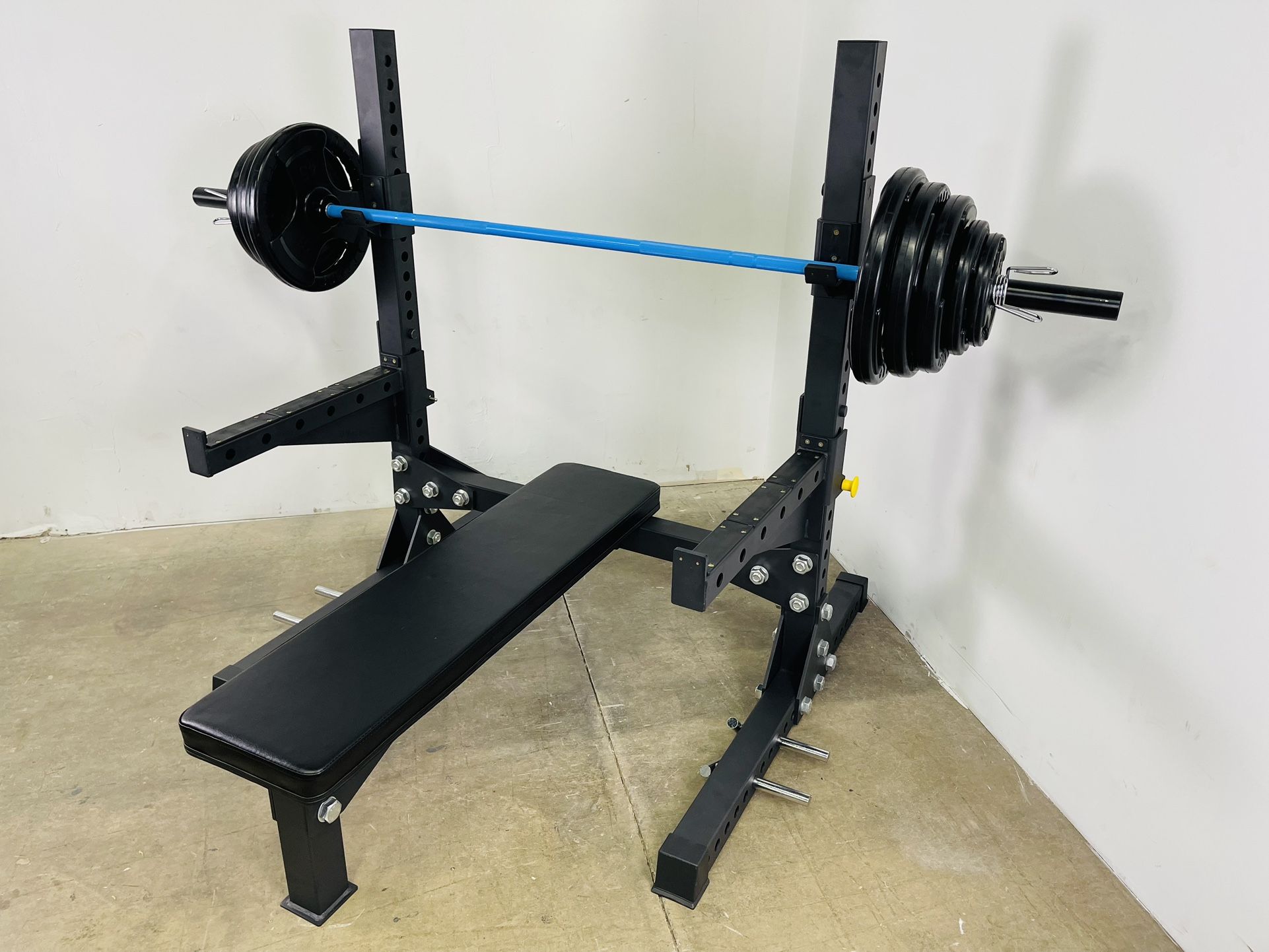 Olympic Bench - Squat Rack - Cerakote Barbell - Olympic Weights - Rubberized Weights - Workout