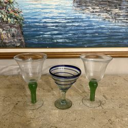 Three Glass Margarita Glasses