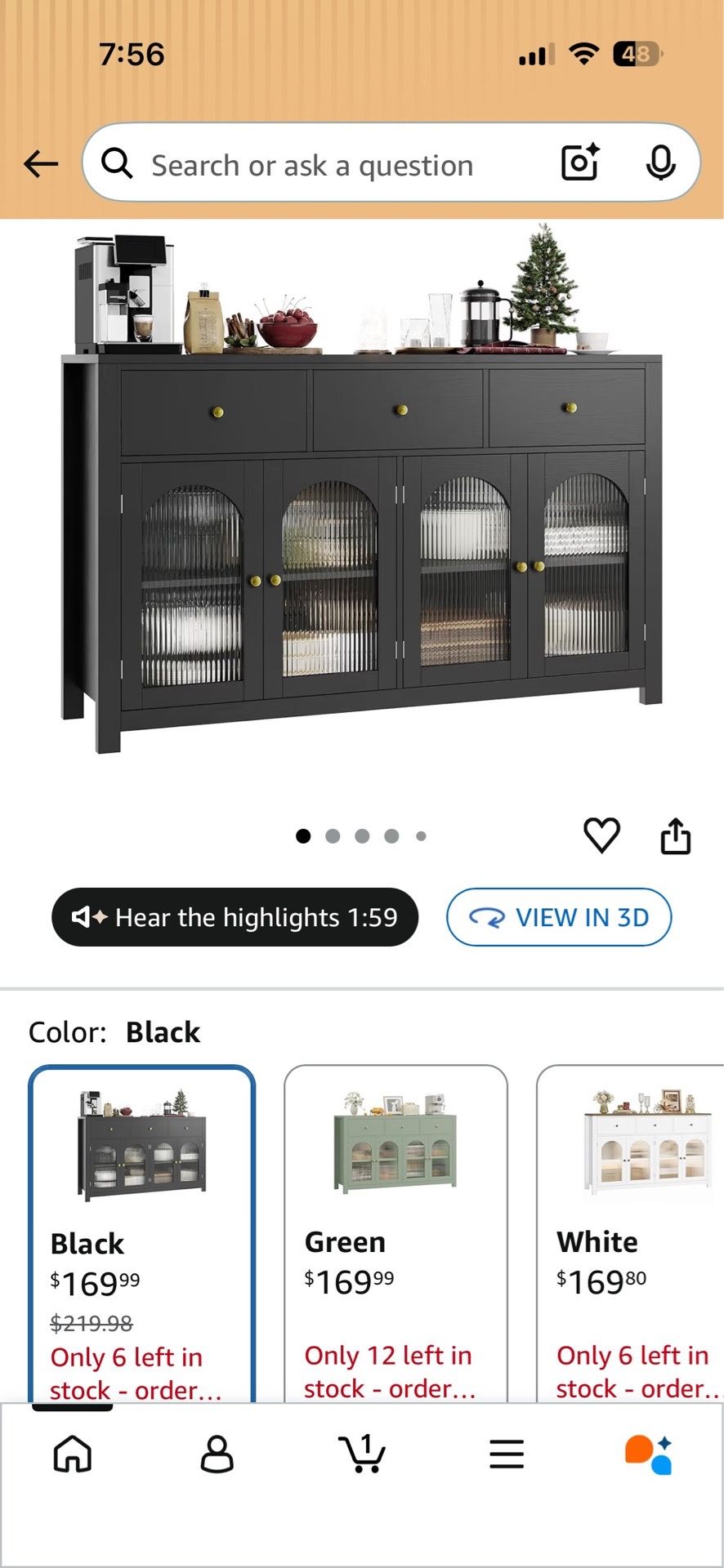 Black tv stand