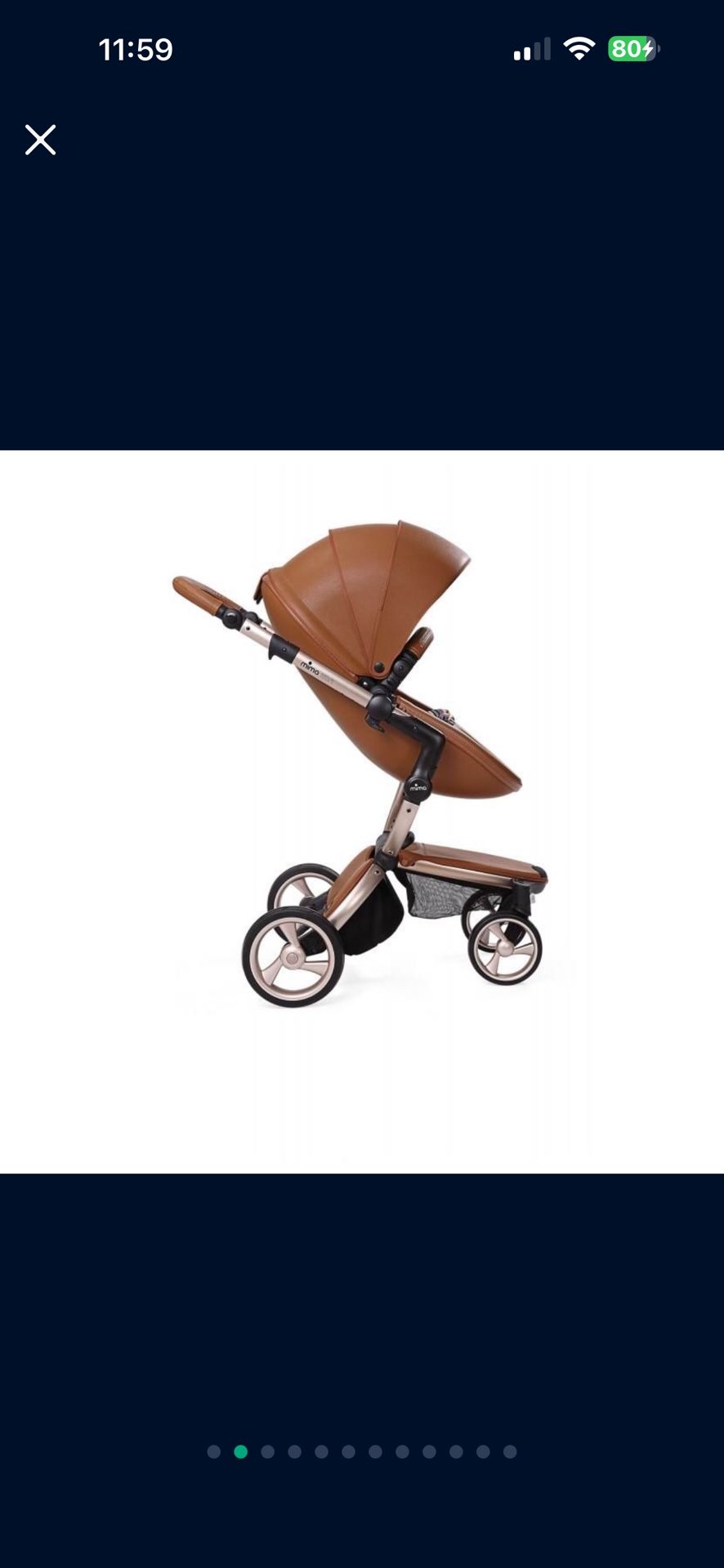 Mima Xari Rose Gold frame stroller