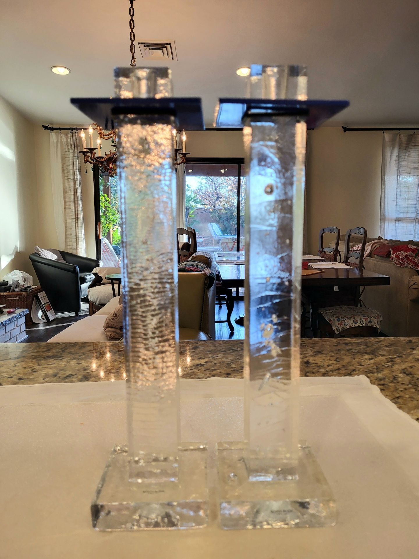 Pair of Kosta Boda Tower Candlesticks