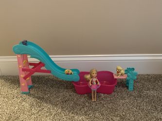 Barbie flippin’ pup pool and chelsea doll playset