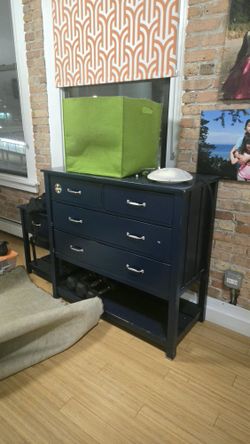 Land Of Nod Blue Dresser And Side Table 