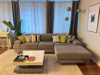 L shape gray couch and coffee table (total $1100)
