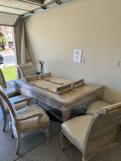 6 Piece Elegant Light Oak Dining Set