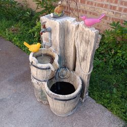 27" H Electric Outdoor Patio Fiberglass Fountain 