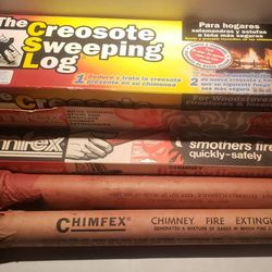 Chimfex chimney fire extinguisher  and Chimney sweeping log