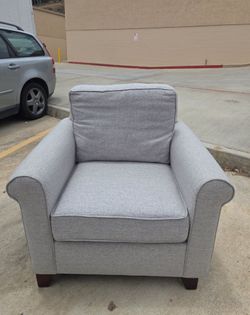 Pottery Barn Cameron 88” Sofa & Armchair - Basketweave Slub Ash - Clean! OBO