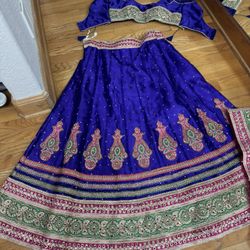 Beautiful Indian Lehenga – Blouse, Skirt, and Dupatta – Detailed Work