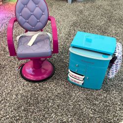 American Girl Salon Chair And Cabinet