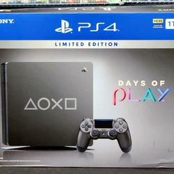 PS4 Slim Days Of Play Gray 1 Tb Console Used In Box 