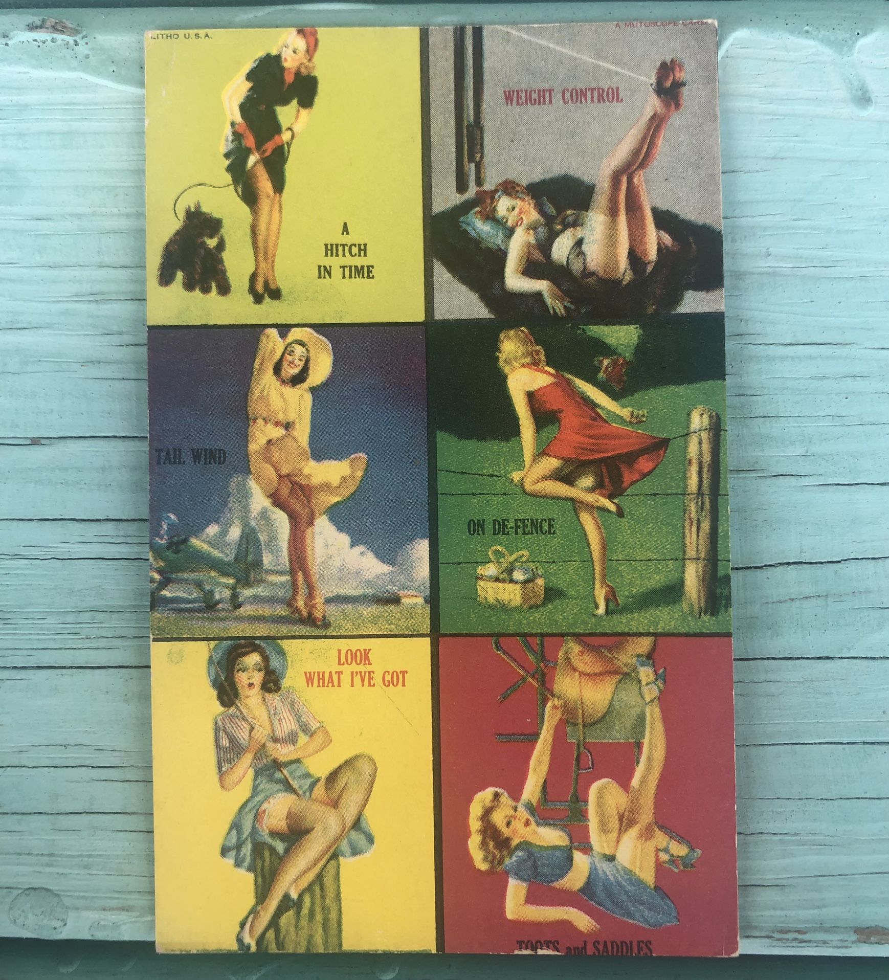 Rare Vintage/Antique Risqué Pin Up Girl 1940s Card/Postcard GC 3.5 x 5.5