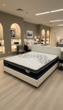 Queen size mattress pillow top 12”.    New mattress in a plastic sealed.    We offer same day delivery