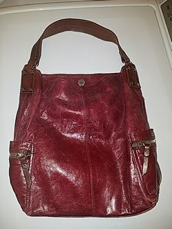 Tano burgundy leather hobo handbag purse