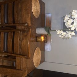 Strong Table 6 Chairs Extendable  ,Fuerte  MaderaDe 6 Cillas Se  Extiende Más Grande 