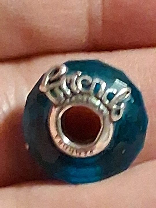 Pandora Authentic Brand New Teal Murano Friend Always Glass Bead Charm