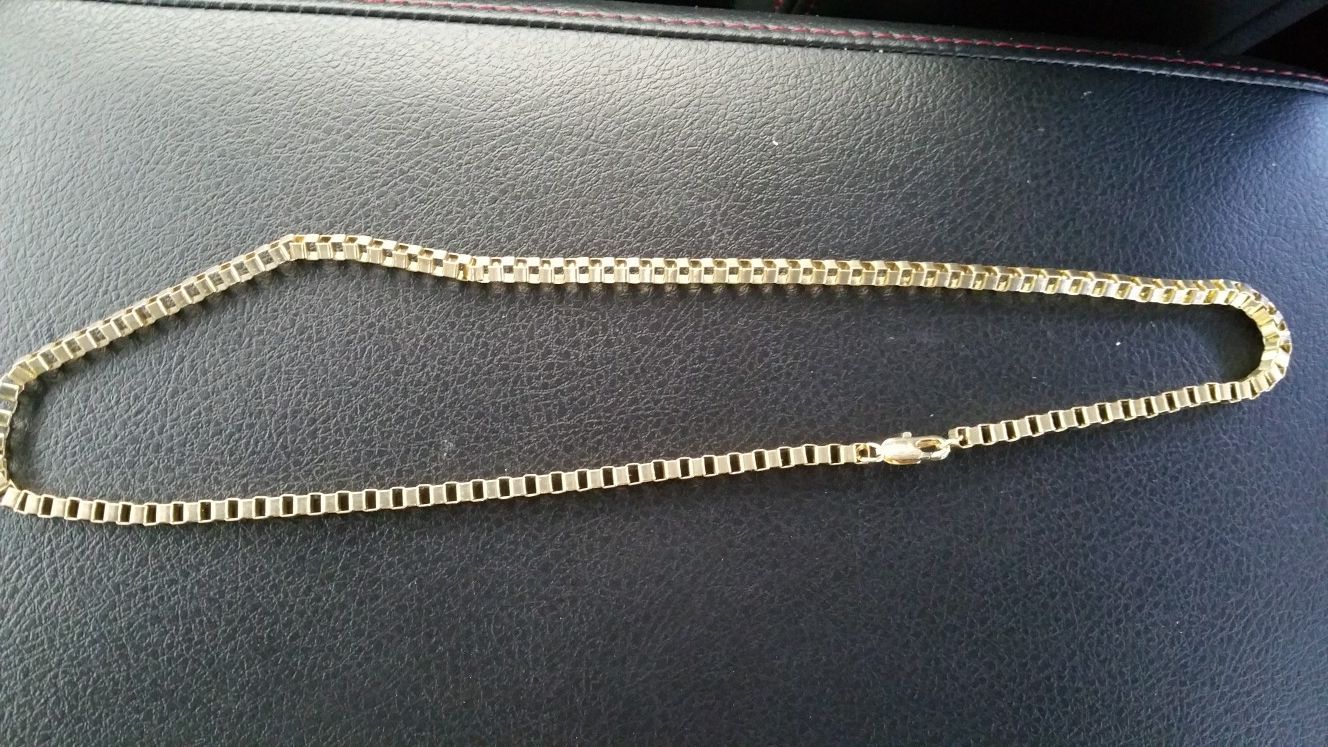 18k Gold Plated Figaro Curb Box Chain