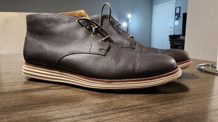 Cole Haan OriginalGrand Chukka Boot – Men's 10.5 | Dark Brown Pebbled Leather | Good Condition