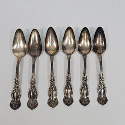 6 Wm. Rogers & Son AA 1910 Orange Blossom Silverplate Grapefruit Spoons