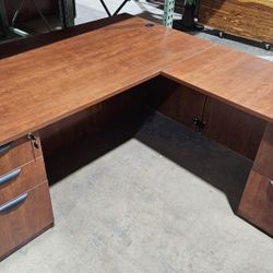Brown L Laminate Desk