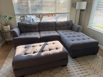Couch with Storage Ottoman