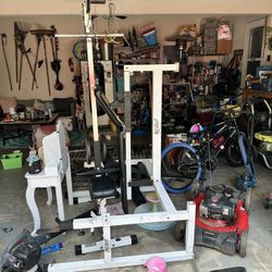 Weight Bench With Weights And Bar 