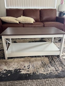 Wood farmhouse coffee table