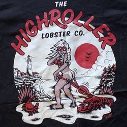 Surfer/ skater T-shirt  “Highroller lobster co.” “Suns out Buns out” 